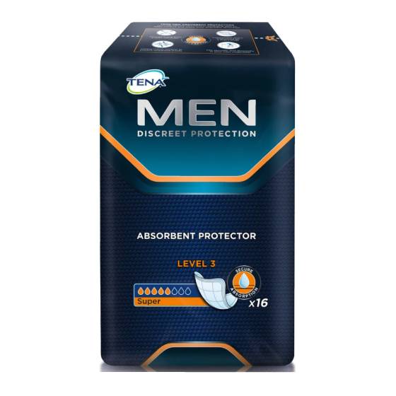 TENA Men Level 3 hohe Saugkraft Packung mit 16 Stück, ideal für Männer.