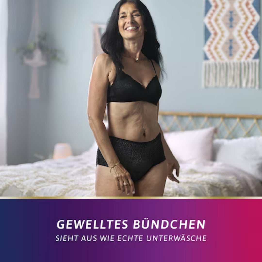 Tena Silhouette Pants Plus Noir, Inkontinenz Unterwäsche in schwarz