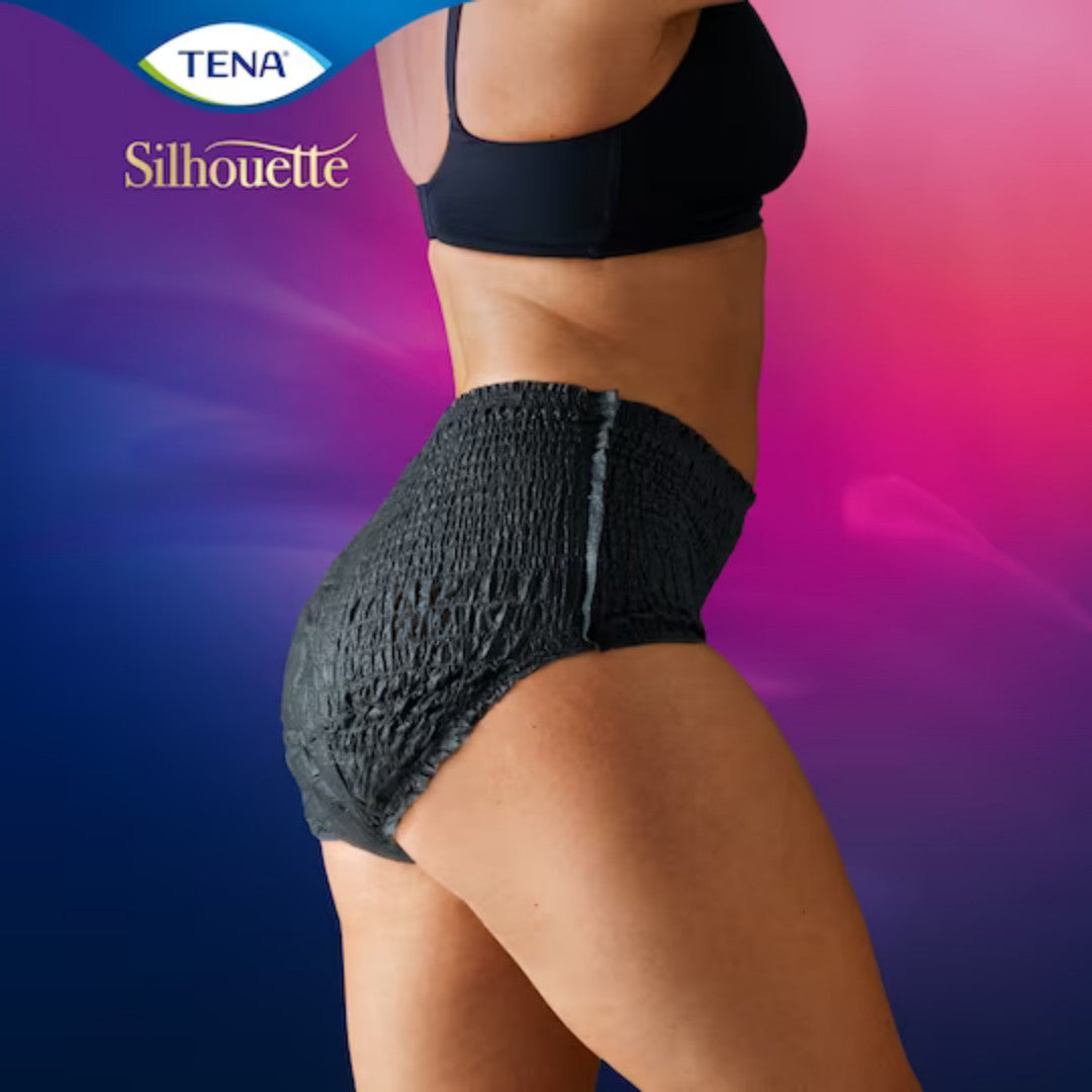 Tena Silhouette Pants Plus Noir, Inkontinenz Unterwäsche in schwarz