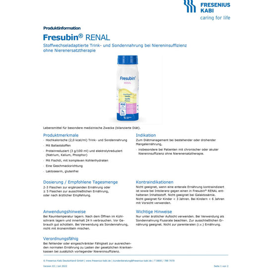 Fresubin Renal Drink Vanille 24x200ml