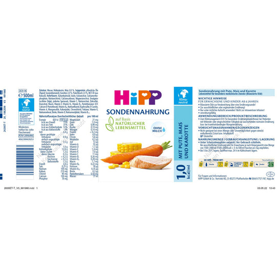 HiPP Sondennahrung Pute-Mais-Karotte 1,0 kcal/ml 12x500ml