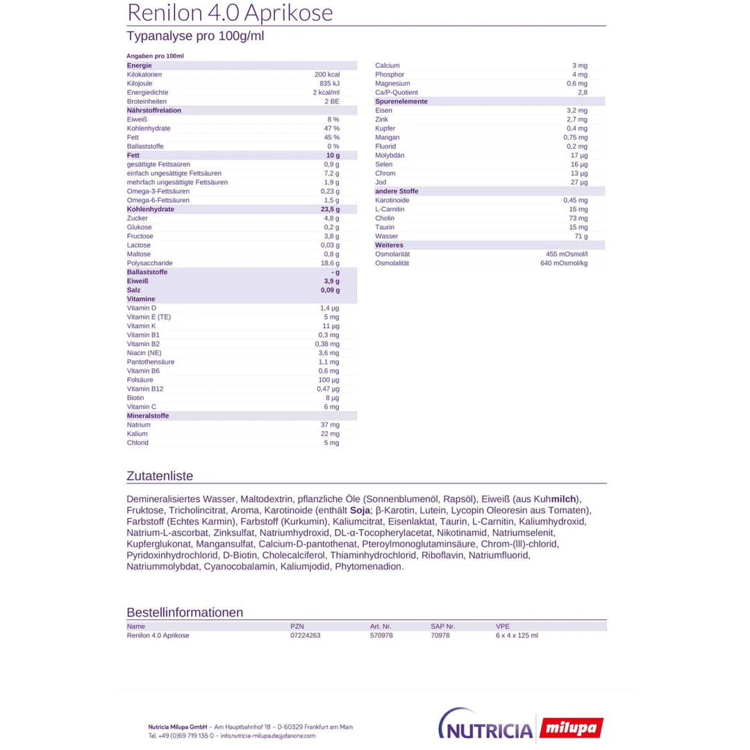 Renilon 4.0 Aprikose 24x125ml