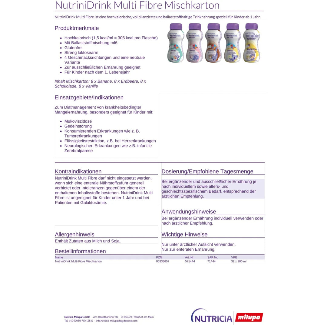 NutriniDrink Multi Fibre Mischkarton 32x200ml