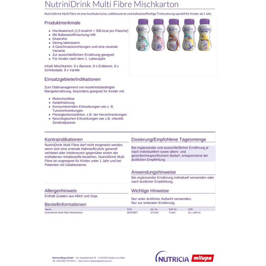 NutriniDrink Multi Fibre Mischkarton 32x200ml