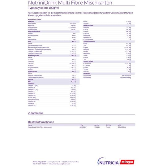 NutriniDrink Multi Fibre Mischkarton 32x200ml