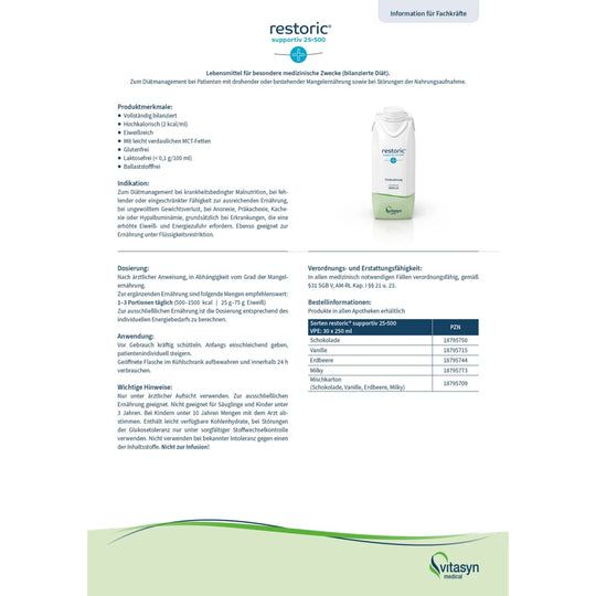 restoric supportiv 25.500 Mischkarton 30x250ml